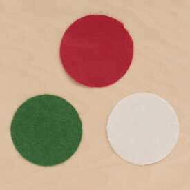 オーナメント 赤 緑 白 手作り 材料 素材 直径5cm 和紙ちぎり絵まる クリスマスカラー【3色 各2枚入】