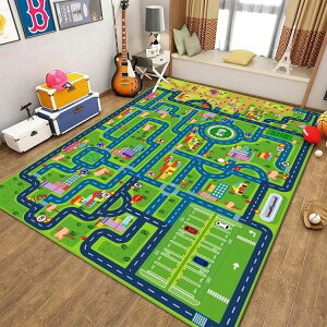 ベビーマット ベビープレイマット ラグ 道路 ロードマップ 地図マップ 都市交通トラック 知育玩具 子供部屋 ベビー 知育 フロアマット 滑り止め 優しい肌触り マイクロファイバー 幼稚園 保