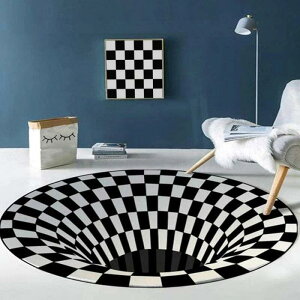 �y���w��8��OFF�N�[�|���z �}�b�g �~�`�}�b�g ���a120cm �����}�` �`�F�b�J�[�{�[�h Optical illusion art �A�[�g �|�p ���O�}�b�g ���O�J�[�y�b�g �h�� �~�` ����~�ߕt �����p �ی^ �ۃ}�b�g �k����
