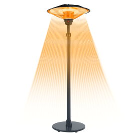 【3500円以上で6％OFF】 ハロゲンヒーター 屋外ヒーター 自立型 業務用ヒーター 高速暖房 1500W 赤外線 パティオヒーター 防水 省エネ 3段階温度調整可能 過熱保護 転倒防止 屋外屋内 電気ヒーター テントガレージ 温室 学校 商用ポ ータブルヒーター（SF-1500 黒）