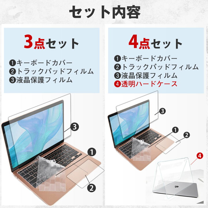 楽天市場】macbook air 13インチ 13.6インチ 保護フィルム キーボード 