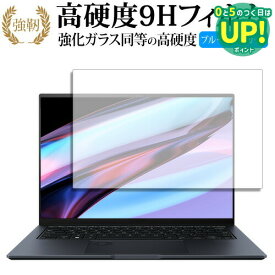 エイスース Zenbook Pro 14 OLED ( UX6404VI / UX6404VV ) 液晶保護 フィルム 強化ガラス と 同等の 高硬度9H ブルーライトカット クリア光沢タイプ 改訂版 互換品 有償交換保証付き