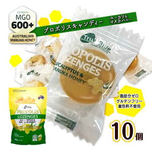 プロポリス キャンディー/のど飴 ユーカリ&マヌカハニー MGO600+ 10個 ポイント消化 送料無料 お試し バラ売り 飴 PROPOLIS LOZENGES