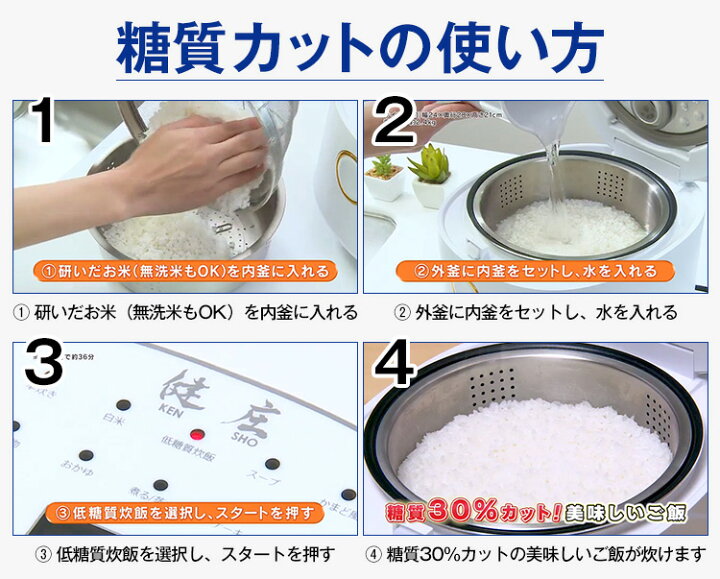 当社の 調理 糖質カット炊飯器 健庄 Shipsctc Org