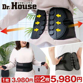 Dr.House ダブルウインチベルト 2枚組＜S M L LL＞はぴねすくらぶ TVショッピング 10個の滑車でラクラク固定！腰を支えます 腰の負担軽減 姿勢改善 骨盤補整