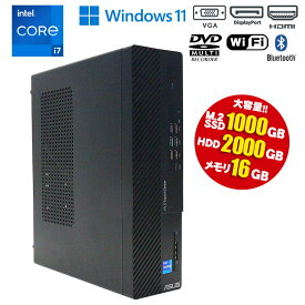 当日出荷 【中古】 ASUS デスクトップパソコンExpertCenter D7 SFF Windows11 Core i7 12700 2.10GHz メモリ16GB M.2SSD(NVMe)1TB HDD2TB DVDマルチドライブ HDMI VGA DisplayPort 初期設定済 90日保証 送料無料 第12世代CPU搭載