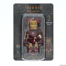 【中古】[FIG]ベアブリック賞 BE@RBRICK(ベアブリック) 3.アイアンマン マーク3 Happyくじ BE@RBRICK MARVEL Infinity SAGA 『IRON MAN』(アイアンマン) 可動フィギュア プライズ サニーサイドアップ(20240112)