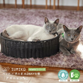 猫 ベッド ドーム ハウス ラタン 洗える キャットハウス ペットベッド ドーム型 丸型 小型犬 猫用 犬用 隠れ家 バスケット かご 通気性 オールシーズン クッション付き かわいい おしゃれ 北欧 ナチュラル インテリア ペット用品 ratanto SUMIKA 送料無料