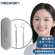 「正規医療認証/収納ケース付」MEDIKEN（メディケン） スケーラー 両頭 歯石取り スケーラー 歯鏡 歯石取…