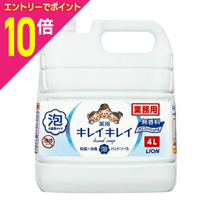 【ポイント10倍:10月まるまるお得 ※要エントリー】【ライオンハイジーン】キレイキレイ 薬用泡ハンドソーププロ 業務用 無香料 4L 〔医薬部外品〕 ※お取り寄せ商品