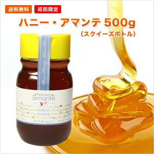 【初めてさん限定】【送料無料】★ハニー・アマンテ 500g スクィーズボトル 古代森の花々のはちみつ 100%オーストラリア産 【低温充てん製法】酵素・ビタミン・ミネラルがたっぷり ハチミ