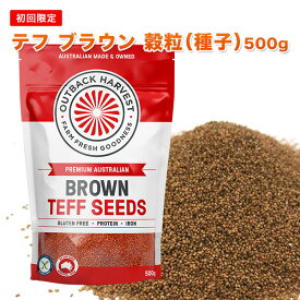 【初回限定】テフ 穀粒 (種子) ブラウン 500g BROWN TEFF SEEDS スーパーフード グルテンフリー 低GI オーストラリア産 殺菌済 お米に混ぜて栄養満点「テフごはん」キヌアを超える豊富な栄養価 インジェラ 雑穀 プロテイン 美容 ダイエット■お一人様5個まで