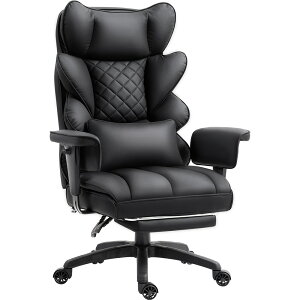 Dowinx 超雲シリーズ 肉厚クッション 広幅座面 オフィスチェア 椅子 パソコンチェア 通気ファブリック 上質レザー オットマン ポケットコイル ハイバック ソファー 姿勢サポート ゲーミング