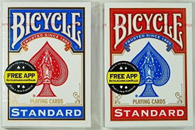 マジックに最適！トランプの王様「BICYCLE バイスクル ライダーバック808 ポーカーサイズ」人気のレッド＆ブルーをセットでGET!！