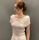 【P2倍&クーポン有】ニット 夏 トップス レディース 個性的 半袖 カットソー Vネック オフショルダー ケープ襟 大きな襟 ビッグカラー デコルテきれい 鎖骨きれい スリム タイト 細身 背中空き すっきり 肌みせ ブラック 黒 ホワイト 白 無地 サイズ豊富 S M L XL
