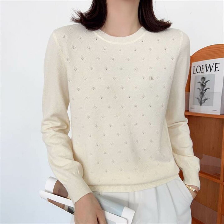 楽天市場】【P3倍&クーポン有】刺繍 クルーネック ニット セーター  