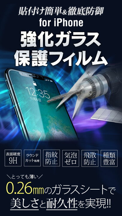楽天市場】[メール便送料無料]【全面 iPhone ガラスフィルム クリア 