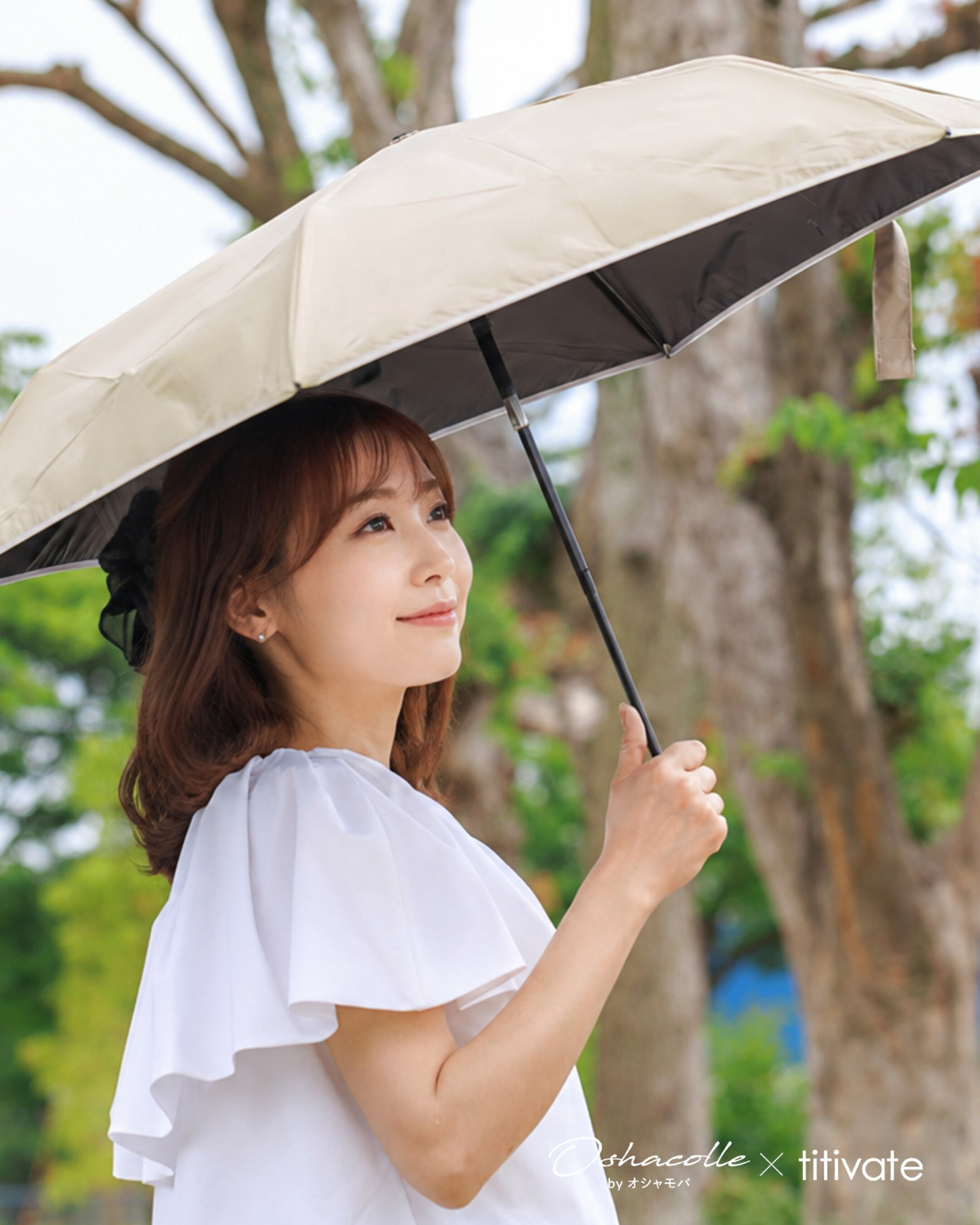 OSHACOLLE（オシャコレ） × titivate（ティティベイト）コラボ 折りたたみ日傘 オシャモバ