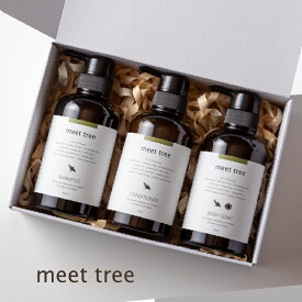 meet tree ギフトボックス C シャンプー コンディショナー ボディソープ バスケアセット／桧 ヒノキ 檜 hinoki 精油 オーガニック アミノ酸 敏感肌 メンズ ギフト プレゼント 誕生日 出産祝い 詰合せ ヘアケア
