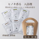 バスソルトセット（ヒノキ葉＆ヒノキ木） 各3個セット ギフト 入浴剤 無添加 天然 植物由来 精油 アロマ 桧 檜 ヒノキ ひのき 風呂 バスタイム 発汗 全身浴 半身浴 温活 リラックス 高級 誕生日 プチギフト プレゼント 女性 国産