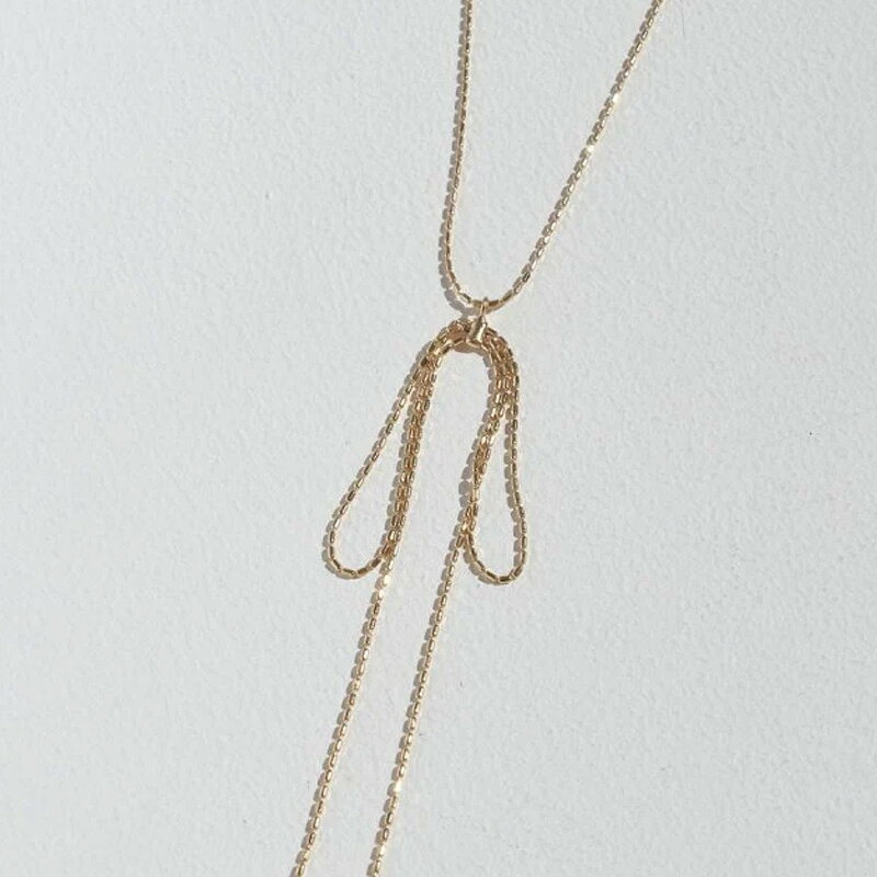 【最短翌日お届け】ロング レングス リボン ネックレス GOLDY ゴールディ 3240101 goldy アクセサリー レディース ロングネックレス 女性 ネックレスチェーン フォーマル ロングアクセサリー シルバー ゴールド ブラック goldy ネックレス - メイン画像 5