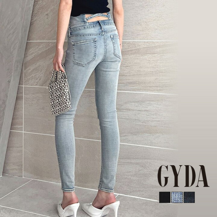楽天市場】【即納】H/W ウエストクロススキニーデニムパンツ GYDA  