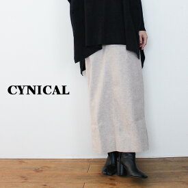 【お買い物マラソン ポイント5倍】【SALE32%OFF】ウールレットフラノタイトスカート CYNICAL シニカル 35096501 レディース ボトムス ロングスカート ウエストゴム フリーサイズ 無地 オフホワイト ベージュ 茶 ブラウン グレー 黒 ブラック cynical タイトスカート