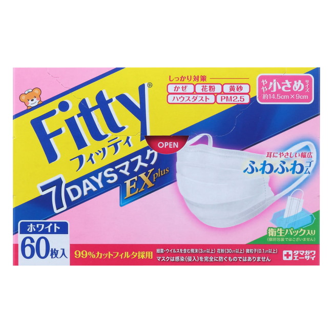 フィッティ 7DAYSマスクEXプラス 小さめ 60枚入 玉川衛材 sanitary mask 8周年記念イベントが