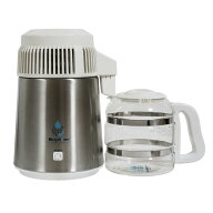 蒸留水器 台湾メガホーム社製ステンレスボディ(白)新ガラス容器 磁器ノズルマグネット式電源ケーブルMH94…