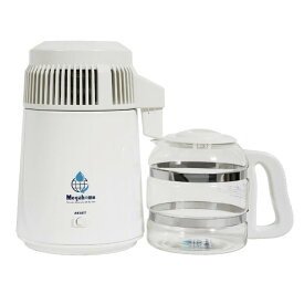 蒸留水器 台湾メガホーム社製スチールボディ(白)新ガラス容器 磁器ノズル マグネット式電源ケーブルMH943TWS-10M-Gピュアポット 純水 精製水 備蓄 PFAS除去　白湯　BR-JAPAN