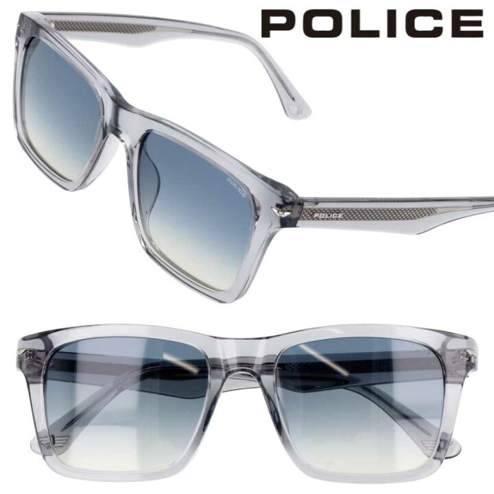 楽天市場】POLICE ポリス サングラス SPLN35 04G0 クリアグレー ブルー 