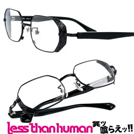 LESS THAN HUMAN 3733 195 レスザンヒューマン ブラック 風防 フード 日本製 made in japan 八角形 オクタゴン 面白い メガネ 知的メガネ クリエイティブ アウトレットセール