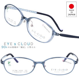 アイクラウド ec-1064-12 クリアブルー 51サイズ EYEs CLOUD グッドデザイン賞 軽いメガネフレーム 国内正規品 ハグオザワ レディース 女性用 ULTEM ウルテム フィット感 バイオマス SDGs 大人気 軽量 疲れないメガネ おすすめ眼鏡 イチオシ 新色 花柄 アイウェア めがね