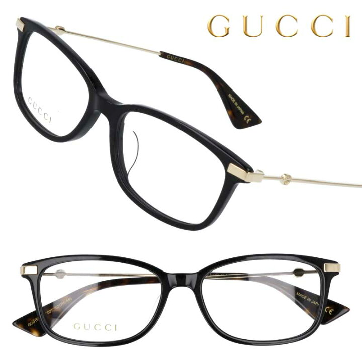 楽天市場】GUCCI グッチ 眼鏡 gg0112oa 001 ブラック ゴールド 黒 金  