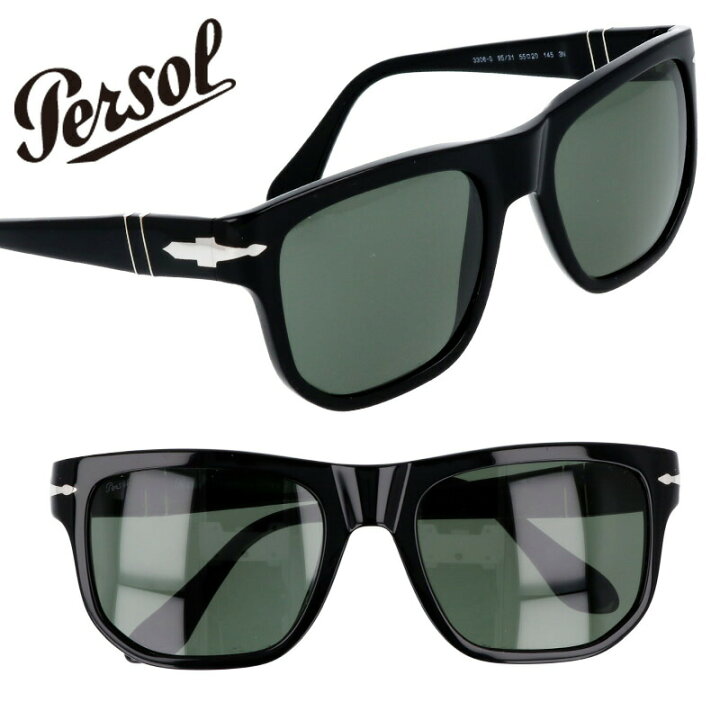 楽天市場】Persol ペルソール サングラス 3306-s-9531 ブラック 黒 UV 
