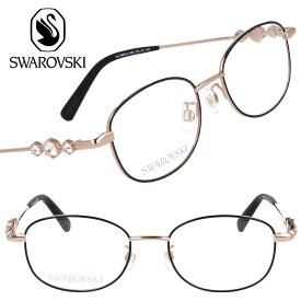 SWAROVSKI スワロフスキー sk5465-d-005 50サイズ ブラック 黒 ゴールド クリスタル 10代 20代 30代 40代 眼鏡 メガネ おしゃれ かわいい レディース 女性用 プレゼント アイウェア ラインストーン ラグジュアリー 華やか ゴージャス 素敵 めがね キラキラ 上品 パーティー