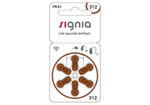 無水銀電池(電池 )シグニア PR41 312 (6個入り) 補聴器用電池 補聴器 コンパクト 敬老