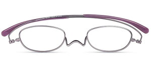 ペーパーグラス Nスタ フラット オーバル ライトパープル+2.50シニアグラス リーディンググラス クリックリーダー 読書用 おしゃれ メンズ 男性 レディース 女性 コンパクト 携帯用