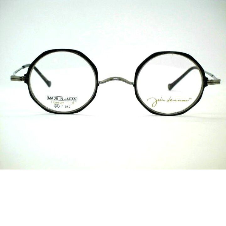 楽天市場 ジョンレノン生誕８０年アニバーサリー丸眼鏡 厚めカットリム８角形一山丸メガネ ２重構造プレミアム鼻なし丸めがね ジョンレノン Jl P302 メガネのハヤシ