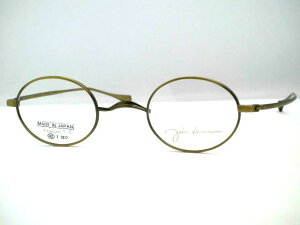日本製丸眼鏡 一山ストレート小さめオーバルめがね チタン ジョンレノン 鼻なし半掛けテンプル小さいたまご型メガネ・JL-A106