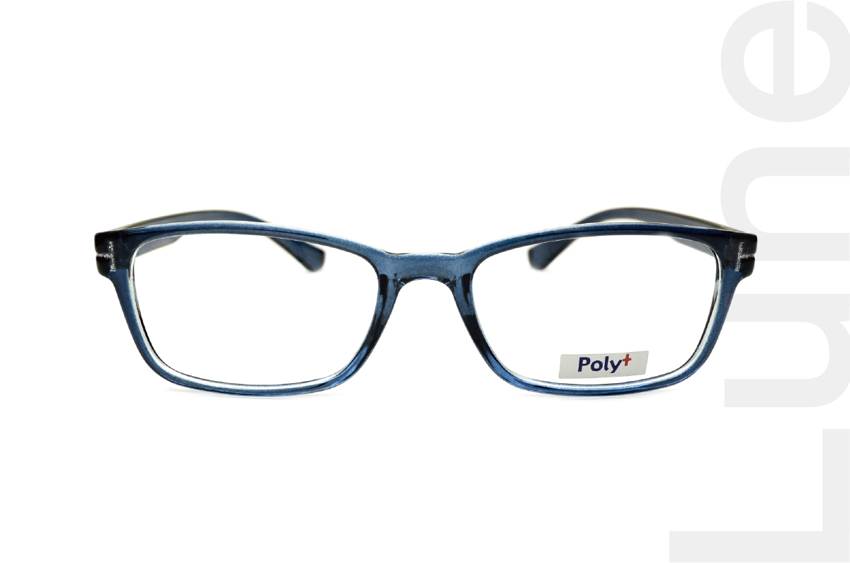 最高の品質の 送料無料 メガネ 度付き PolyPlus P3140-52 カラー07 クリアブルー Air 超軽量 超弾性のあるTR90 グリルアミド 素材 近視 遠視 乱視 老眼に対応