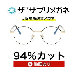 ザ”サプリメガネ7026 ブルーライトカットメガネ 度あり ブルーライト94％カット遠近両用メガネ 【国産高性能、東海光学ルティーナレンズ】 【JIS規格適合メガネ】アイケアメガネ メタル合金 おしゃれくもり止めクロス付 ブルーライトカット テスター付