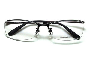 【フレーム単品メガネ】Hamamoto ハマモト HT 101-3 ブラックマット/レッド【ウエリントン系】【βチタン】【軽量フレーム】【日本製眼鏡】