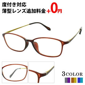 【超軽量メガネ 使いやすさ抜群】度付きOK 薄型非球面レンズ込み価格 シンプル おしゃれメガネ すっきりとしたスクエアタイプ 軽いメガネ 細めのリムラインがすっきり使いやすい。軽量でメガネをかけることのストレスを軽減し、お家時間にもおすすめ