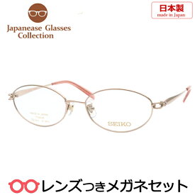 国産メガネセット　セイコー　SE-4018　PK　52サイズ　ピンク　チタン　日本製　国内メーカー薄型レンズつき　度付き　度入り　度なし　ダテメガネ　伊達眼鏡　UVカット　フレーム　SEIKO