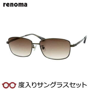 【度つきカラーレンズつき！】レノマ【renoma】度入りサングラスセット（度付きサングラス）20-3001　1　ダークブラウン