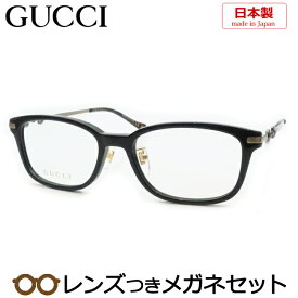 グッチメガネセット　GG1129OJ　001　ブラック　スクエア　鼻パットつき　日本製　国内メーカー薄型レンズつき　度付き　度入り　度なし　ダテメガネ　伊達眼鏡　UVカット　フレーム　GUCCI