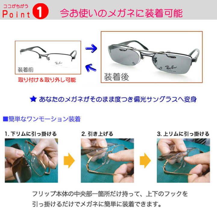 楽天市場】シーザーフリップ2 前掛けサングラス 偏光レンズ オーダー  