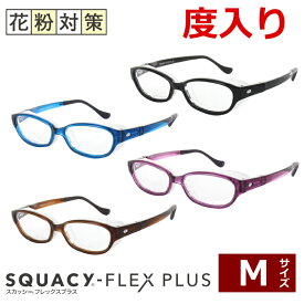 度入り対応 レンズつき スカッシーフレックスプラス メガネ Mサイズ ブラック ブルー パープル ブラウン 標準サイズ 花粉 ほこり ハウスダスト 防塵 飛沫 予防 ウイルス ドライアイ ゴーグル DIY UVカット 度つき完成品 花粉メガネ 花粉対策 8837