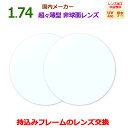 お持ちのフレームのレンズ交換　1.74AS　超々薄型　非球面　国内メーカー　リーズナブル　一般眼鏡レンズ　2枚1組　UV…